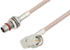 Slide-On BMA Plug Bulkhead to SMA Male Right Angle Cable 24 Inch Length Using RG316 Coax - PE3C4386-24 - Pasternack