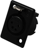 Xlr Audio Connector, Jack, 4, Panel Mount, Metal Body, Silver Plated Contacts Rohs Compliant Deltron Components - 02M0591 - Newark, An Avnet Company