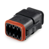 Amphenol Sine Systems AT06-08SA-SRBLK 8-Way AT Connector Receptacle with Strain Relief End cap - 39320 - Waytek, Inc.