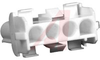 Connector, Soft Shell; Universal MATE-N-LOK; 4; Receptacle (Cap); Nylon; White - 70083527 - Allied Electronics, Inc.