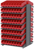 Akro-Mils 1800 lb Red Gray Powder Coated Steel 16 ga Double Sided Fixed Rack - 36 3/4 in Overall Length - 128 Bins - Bins Included - APRD18048 RED - APRD18048 RED - R. S. Hughes Company, Inc.