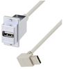 USB A Female Panel Mount to Type A Male 90 Degree Up 12