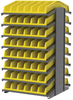 Akro-Mils 1800 lb Yellow Gray Powder Coated Steel 16 ga Double Sided Fixed Rack - 36 3/4 in Overall Length - 16 Bins - Bins Included - APRD18318 YELLOW - APRD18318 YELLOW - R. S. Hughes Company, Inc.