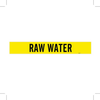 Brady B-946 Black on Yellow Vinyl Self-Adhesive Pipe Marker - 2 1/4 in Height - 2 in Character Height - 14 in Length - Printed Msg = RAW WATER - 7231-1 - 754476-36281 - R. S. Hughes Company, Inc.