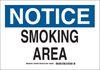 Brady Prinzing Rectangle White Smoking Permitted Sign - 14 in Width x 10 in Height - TEXT: NOTICE SMOKING AREA - 46937 - 754473-46937 - R. S. Hughes Company, Inc.