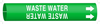 Brady B-915 White on Green Plastic Strap-On Pipe Marker - 2 1/2 in Character Height - Printed Msg = WASTE WATER with Right Arrow - 4153-G -- 754476-44966