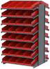 Akro-Mils 1800 lb Red Gray Powder Coated Steel 16 ga Double Sided Fixed Rack - 36 3/4 in Overall Length - 72 Bins - Bins Included - APRD18158 RED - APRD18158 RED - R. S. Hughes Company, Inc.