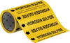 Brady B-946 Black on Yellow Vinyl Self-Adhesive Pipe Marker - 8 in Height - 30 ft Length - Printed Msg = HYDROGEN SULFIDE with Left Arrow - 41559 - 754476-41559 - R. S. Hughes Company, Inc.