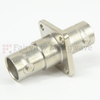 4 Hole Flange BNC Female (Jack) to BNC Female (Jack) Adapter, Nickel Plated Brass Body, 75 Ohm impedance, 1.2 VSWR -- SM3412 - Image