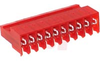 IDC Receptacle, Closed-End Without Polarizing Tab, 22 AWG, Red, 10 pos. - 70042745 - Allied Electronics, Inc.