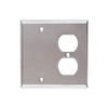2-Gang 1 Duplex & 1 Blank Combination Wall Plates, Stainless Steel Standard Size Polished Finish - 56SBS - Suzhou Ele Mfg Co., Ltd.