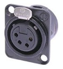 Neutrik XLR 4 Pin Panel Mt(f)Connector. Blk/Silv - CA-NC4FDL1BAG - Visual Sound, Inc.