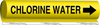 Brady B-689 Black on Yellow Polyester Wrap-Around Pipe Marker - 1/2 in Character Height - Printed Msg = CHLORINE WATER with Right Arrow - 5653-O - 754476-56425 - R. S. Hughes Company, Inc.