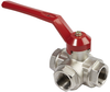 Three-way ball valve for manual switching of vacuum and compressed air KVD 25 3/2 -- 10.05.08.00005 - Image