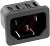 Inlet; Screw-On; 250 VAC; 10 A; gt 10 Megohms @ 500 VDC; 2 kV @ 50 Hz; Black - 70080623 - Allied Electronics, Inc.