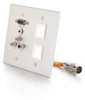 RapidRun&reg; Double Gang Integrated HD15 + 3.5mm + RCA Audio/Video + (2) Keystone Wall Plate - Brushed Aluminum -- 2212-60028-001 - Image