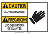 Brady B-302 Polyester Rectangle White Personal Protection Equipment (PPE) Sign - 10 in Width x 7 in Height - Laminated - Language English / Spanish - TEXT: CAUTION / PRECAUCION - 125321 - 754473-72954 - R. S. Hughes Company, Inc.