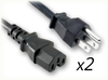 NEMA 5-15P to IEC-60320-C15 x 2 HOME // Power Cords // Specialty Power Cords // Y Cords (2-Way Splitter) - 0415.024 - Quail Electronics