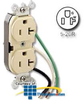 Leviton Side Wired 20A 125V Duplex Receptacle with Pigtail.. - 5340 - TelephoneStuff.com