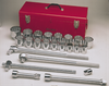 24 Pieces 12 Point Standard SAE Socket Set - XH25 - Gray Tools Canada Inc.