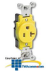 Leviton 15Amp 250V Single Receptacle Smooth Face Yellow.. -- 5661-CR - Image