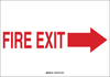 Brady B-401 High Impact Polystyrene Rectangle White Emergency & Fire Exit Sign - 10 in Width x 7 in Height - TEXT: FIRE EXIT - 22462 - 754476-22462 - R. S. Hughes Company, Inc.