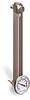 Steel Liquid Level Gage with Dial Thermometer, 8