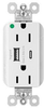 Usb Charger Rcpt, 2Port, 125V, White; Product Range Legrand Pass & Seymour - 22AC2695 - Newark, An Avnet Company