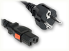 CEE 7/7 EURO SCHUKO to IEC-60320-C15 AUTO-LOCK HOME // Power Cords // International Power Cords // Europe Power Cords -- 9814.098AL - Image