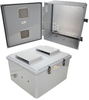 18x16x10 Polycarbonate Weatherproof Outdoor IP24 NEMA 3R Enclosure, 120-240 VAC Universal Outlet MNT PLT DKGY - TEPC181610-E0V - Transtector Systems, Inc.