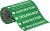 Brady B-946 White on Green Vinyl Self-Adhesive Pipe Marker - 8 in Height - 30 ft Length - Printed Msg = CIRCULATING WATER with Left Arrow - 41551 - 754476-41551 - R. S. Hughes Company, Inc.
