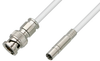75 Ohm Mini SMB Plug to 75 Ohm BNC Male Cable 60 Inch Length Using 75 Ohm PE-B159-WH White Coax - PE38040/WH-60 - Pasternack