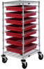 Cart W/ Grid Container, 7Bins, Red; No. Of Bins Quantum Storage - 44AC4333 - Newark, An Avnet Company