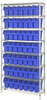 Open Wire Shelving, 8Shelves, 49Bin, Blu; Shelving Unit Type Quantum Storage - 44AC8508 - Newark, An Avnet Company
