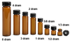 Glass Vials, Amber Glass Vials with Black Cone Lined Caps -- 4060-18