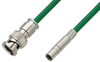 75 Ohm Mini SMB Plug to 75 Ohm BNC Male Cable 48 Inch Length Using 75 Ohm PE-B159-GR Green Coax - PE38040/GR-48 - Pasternack