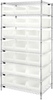 Open Wire Shelving, 8Shelves, 21Bin, Clr; Shelving Unit Type Quantum Storage - 42AC8232 - Newark, An Avnet Company