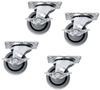 SET OF 4 FINE FLOOR CASTERS (NCNR)LOCKING - 5WLR - MilesTek Corporation