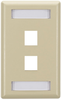 2-Port Ivory Single-Gang Keystone Wallplate - WPT460 - Black Box