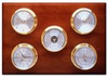 5 Instrument Weather Station - Professional, Brass cases, Silver dials, Mahogany panel