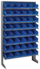 Sloped Rack, 8Shelves, 40Bins, Blue; Shelving Unit Type Quantum Storage - 44AC6490 - Newark, An Avnet Company