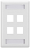 4-port White Single-Gang Keystone Wallplate - WPT476 - Black Box