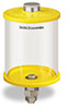 Yellow Color Key, Clear View Oil Reservoir, 1 qt Pyrex, 1/8” Female NPT Outlet, 5/8”-18 Thread for Remote Mounting - B5166-032PBRYW - Oil-Rite Corp.