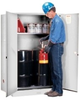 Justrite Sure-Grip EX 60 gal White Hazardous Material Storage Cabinet - 43 in Width - 65 in Height - Floor Standing - 697841-11497 - 697841-11497 - R. S. Hughes Company, Inc.