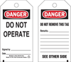 Brady B-851 Black / Red on White Polyester Equipment Safety Tag - 3 in Width - 5 3/4 in Height - 76226 - 754473-76226 - R. S. Hughes Company, Inc.
