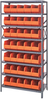Open Shelving, 8Shelves, 35Bins, Orange; Shelving Unit Type Quantum Storage - 44AC9000 - Newark, An Avnet Company