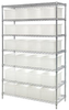 Open Wire Shelving, 7Shelves, 24Bin, Clr; Shelving Unit Type Quantum Storage - 42AC7789 - Newark, An Avnet Company
