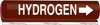 Brady B-689 White on Brown Polyester Wrap-Around Pipe Marker - 12 in Width - 1 1/4 in Character Height - 26 1/2 in Length - Printed Msg = HYDROGEN with Right Arrow - 5834-II - 754473-67556 - R. S. Hughes Company, Inc.