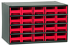 Akro-Mils 19 Gray Powder Coated Steel 24 ga Stackable Heavy Duty Versatile Cabinet - 11 in Overall Length - 17 in Width - 11 in Height - 20 Drawer - Non-Lockable - 20320 RED - 20320 RED - R. S. Hughes Company, Inc.