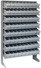 Sloped Rack, 8Shelves, 72Bins, Grey; Shelving Unit Type Quantum Storage - 44AC6556 - Newark, An Avnet Company
